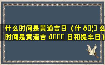 什么时间是黄道吉日（什 🦁 么时间是黄道吉 🐛 日和提车日）